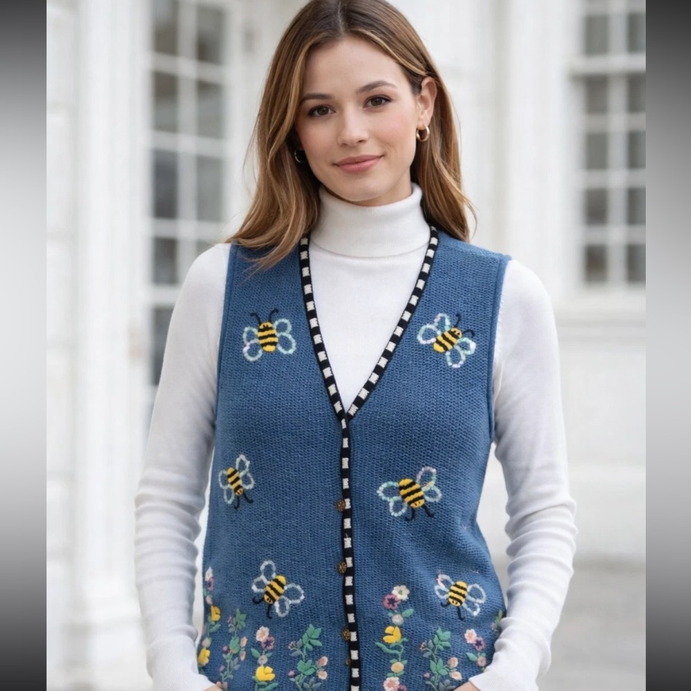Quaker Factory Bumble Bee Sweater Vest